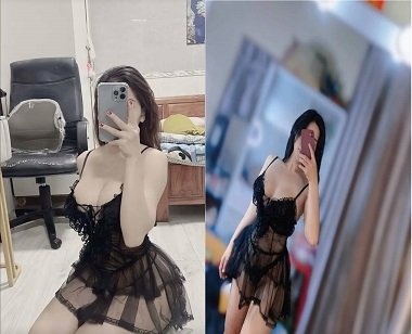 Em gái ngực khủng mặc ren gợi dục trêu người yêu - viet69